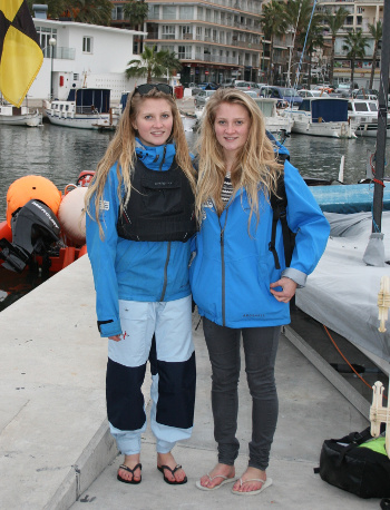 Imogen and Saskia in Palma, Mallorca, February 2014. "I was not sailing I was on the boat watching and learning while Imogen was sailing," said Saskia.