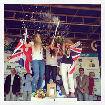 Saskia and Imogen sharing the podium at Youth Europeans in 2013