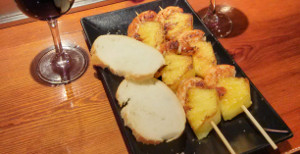 Piña y langostino